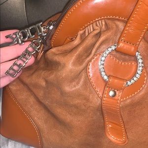 Brown leather purse